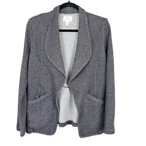 Caslon Petite Open Front Blazer Women’s Medium Black White Textured Knit Jacket